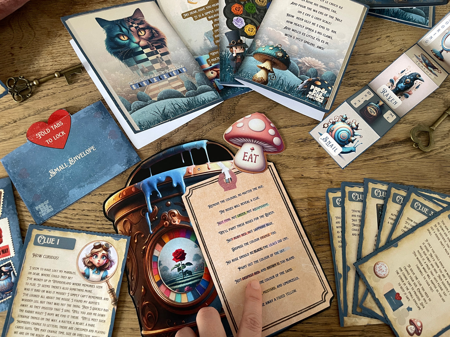 Alice! In Wonderland Escape Room Mystery - Printable DIY Escape Kit