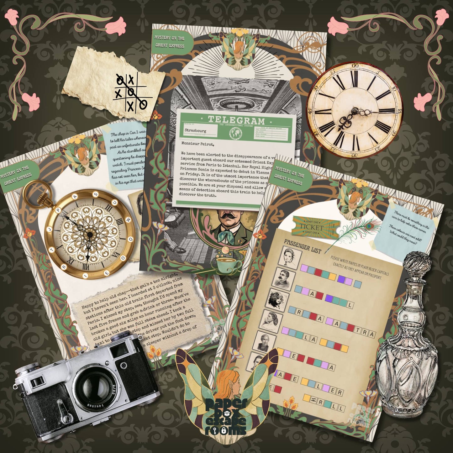 poirot escape room printable clues and puzzles