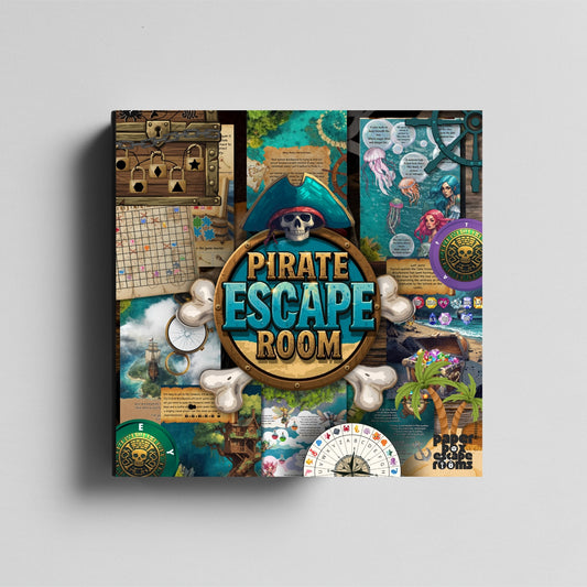 Pirate Escape Room Printable Kit Preview Clues PaperBox Escape Rooms Main Image