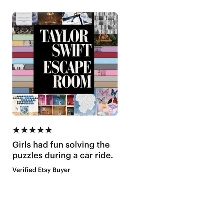 A Swift Escape! Taylor Swift Escape Room Printable Kit - Birthday Party Game for Swifties!