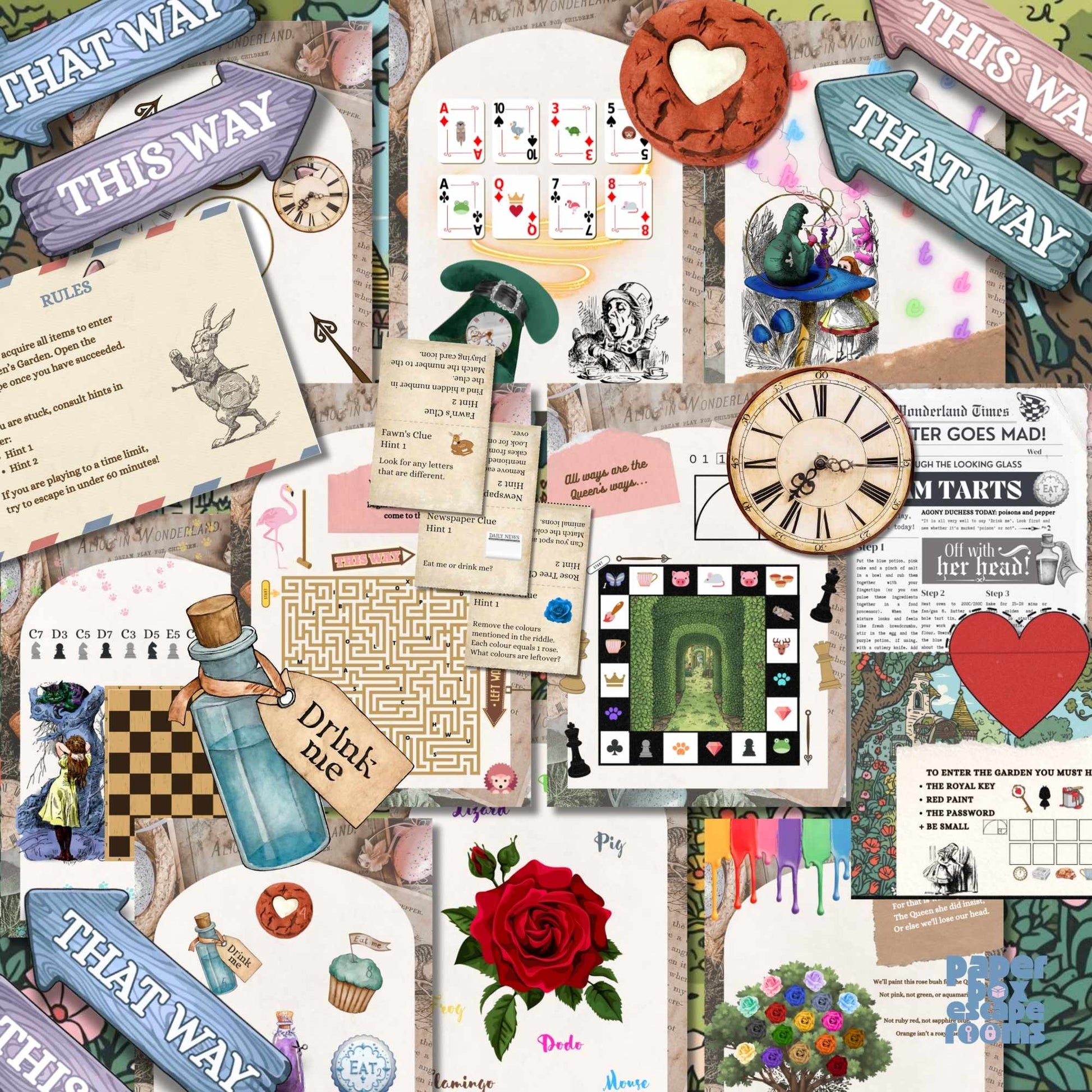 Complete game materials in the Alice in Wonderland PDF download