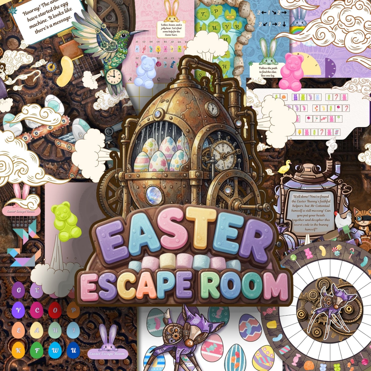 Easter Egg Hunt Escape Room Printable Kit Main Image Squooshed