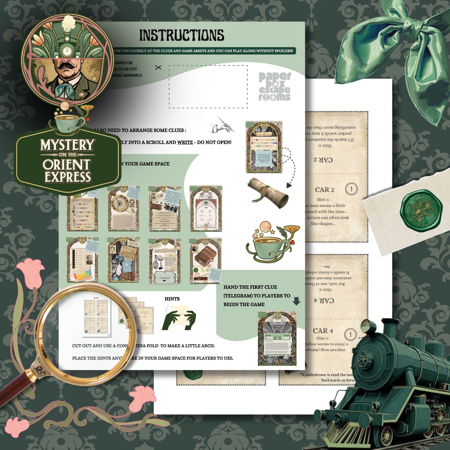 agatha christie escape room instructions preview
