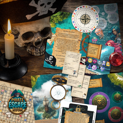 Pirate Escape Room Printable Kit Preview Clues PaperBox Escape Rooms