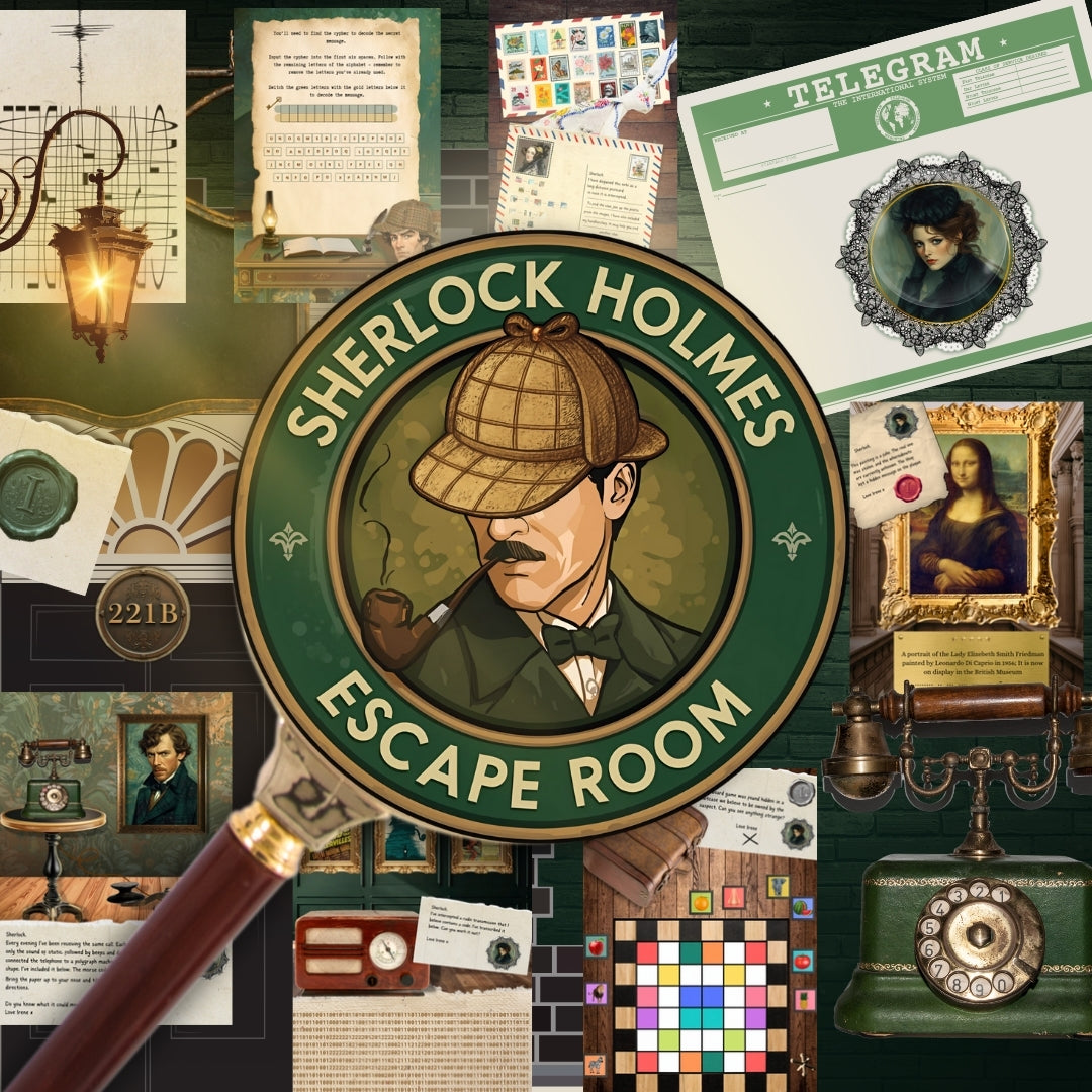 Printable Sherlock Holmes Escape Room Games PDF At Home Kit
