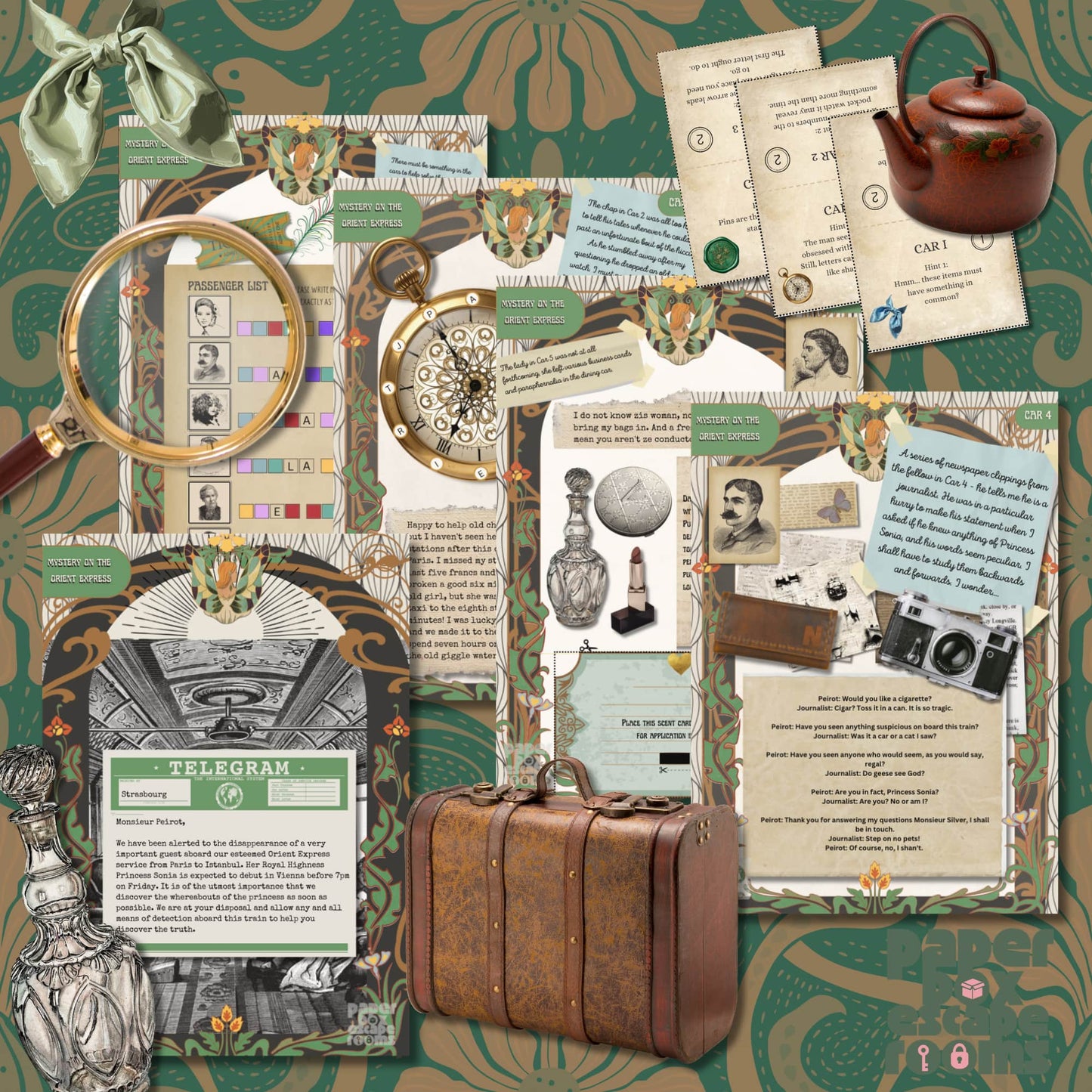 agatha christe murder on the orient express ecape room clues