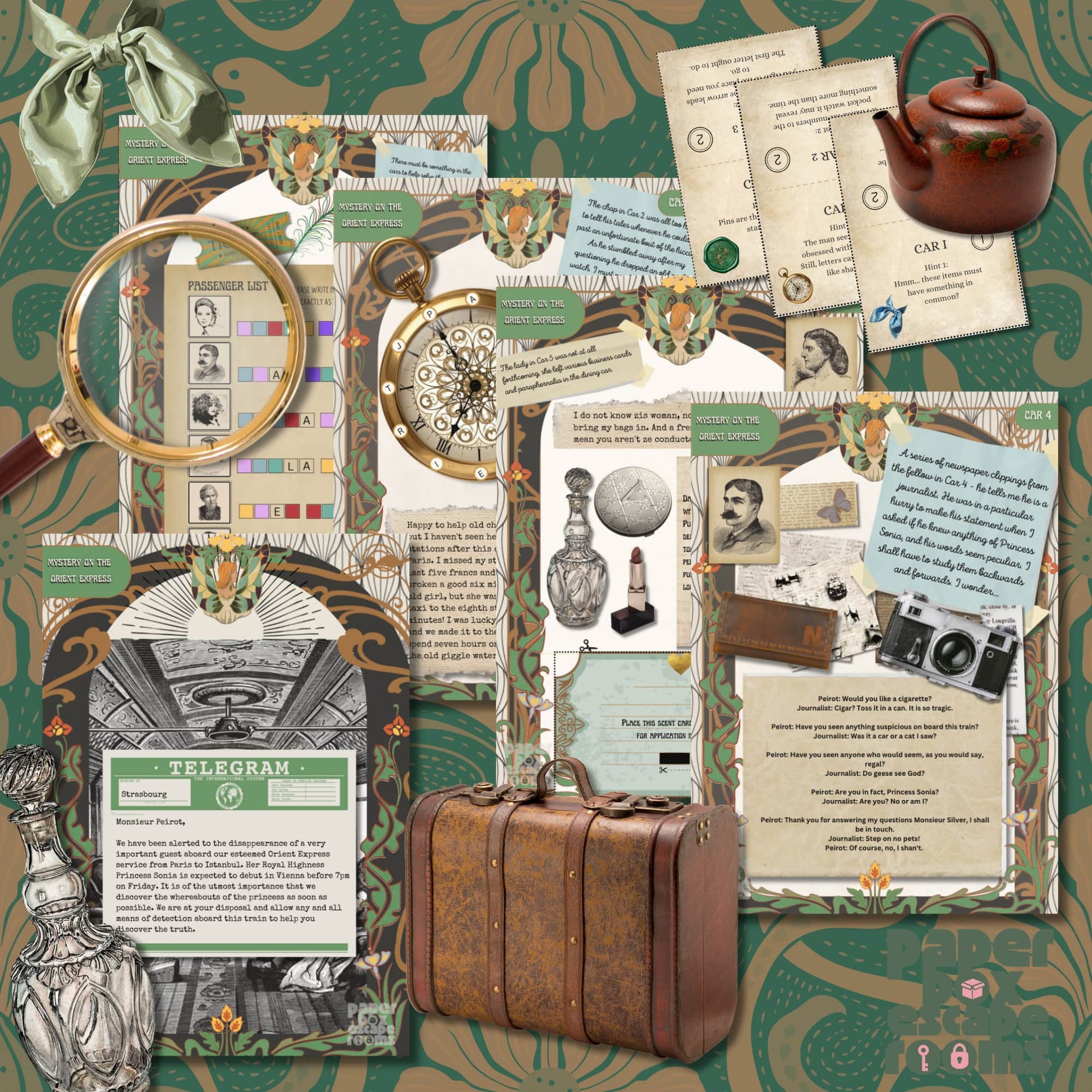 agatha christe murder on the orient express ecape room clues