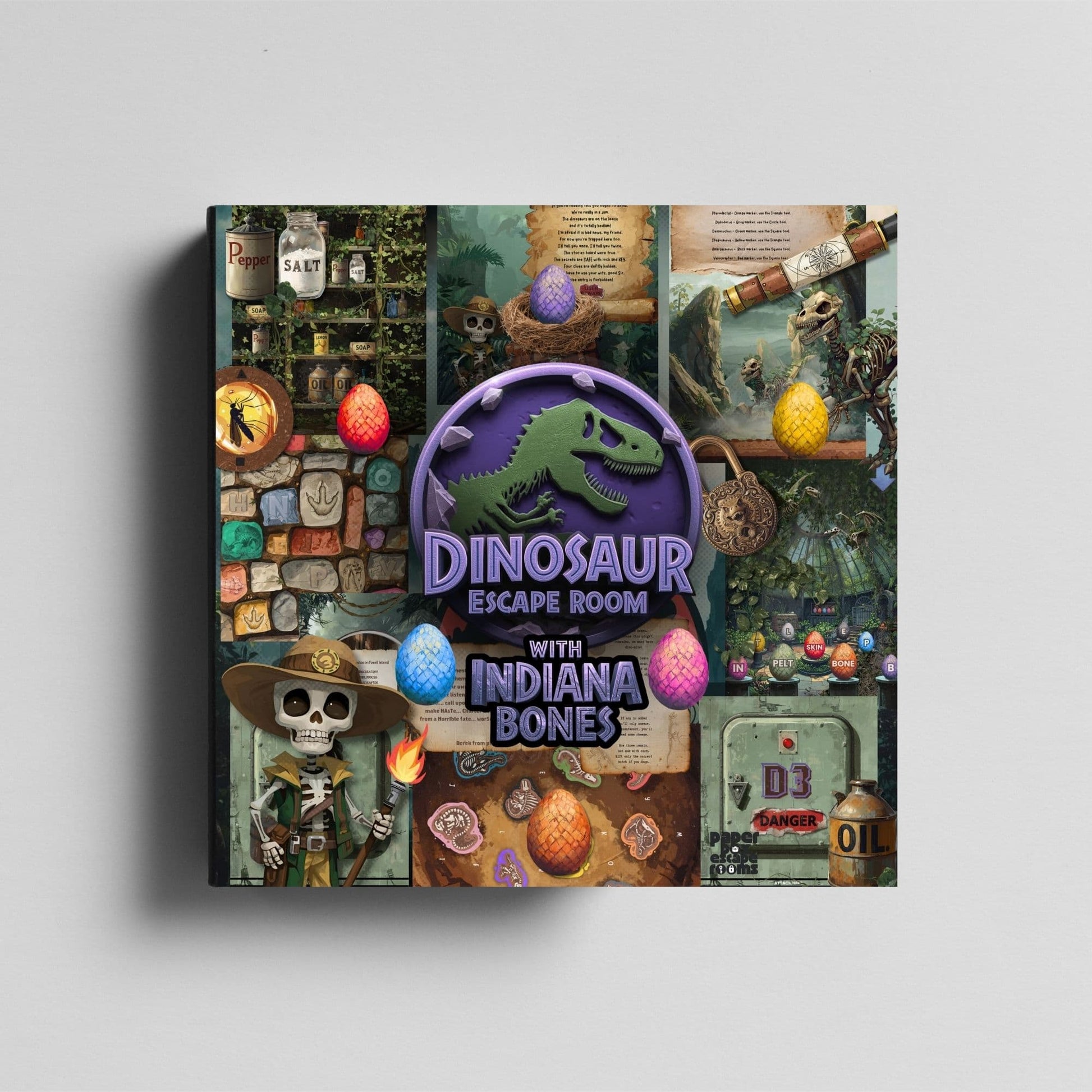 dinosaur Escape Room With indiana Bones Printable kit Hero image