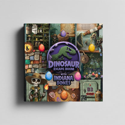 dinosaur Escape Room With indiana Bones Printable kit Hero image