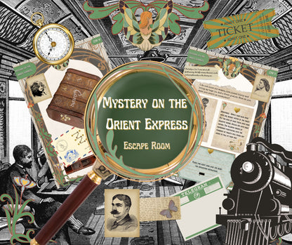 Mystery on the Orient Express Escape Room - Printable Birthday Party Game