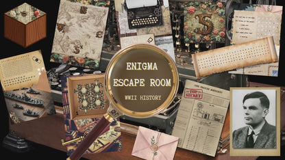 Enigma Escape Room Alan Turing Codebreaker - Escape Room Printable - WWII History Game