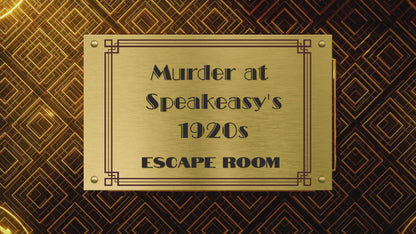 1920s Escape Room - Great Gatsby Inspired Murder Mystery Printable Party Kit