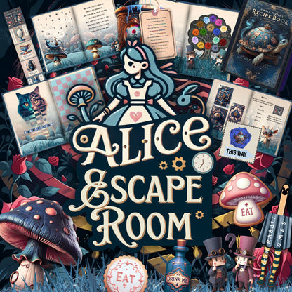 Printable Alice in Wonderland Escape Room Game PDF - Puzzles, Clues and Hints from Paperbox Escape Rooms